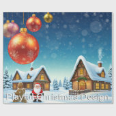 Speels kerstontwerp cadeaupapier (Vlak)