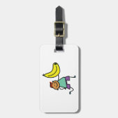 Speels Kind met grote gele banaan Bagagelabel (Voorkant verticaal)