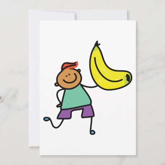 Speels Kind met grote gele banaan Kaart (Voorkant)