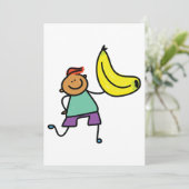 Speels Kind met grote gele banaan Kaart (Staand voorkant)