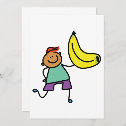 Speels Kind met grote gele banaan Kaart (Voorkant / Achterkant)