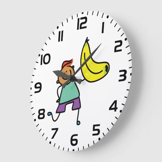 Speels Kind met grote gele banaan Klok (Hoek)