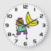 Speels Kind met grote gele banaan Klok (Voorkant)