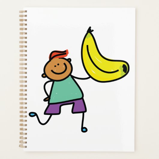 Speels Kind met grote gele banaan Planner (Voorkant)