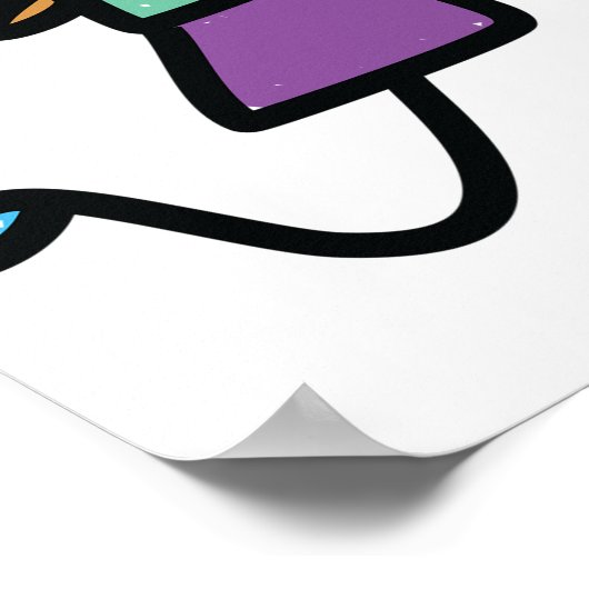 Speels Kind met grote gele banaan Poster (Hoek)