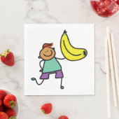 Speels Kind met grote gele banaan Servet (Insitu)