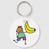Speels Kind met grote gele banaan Sleutelhanger (Achterkant)