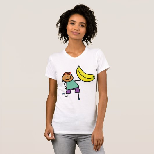 Speels Kind met grote gele banaan T-shirt (Voorkant volledig)