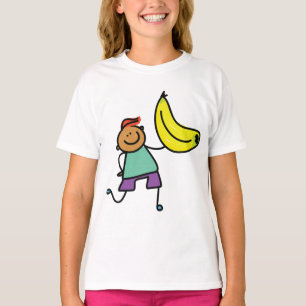 Speels Kind met grote gele banaan T-shirt
