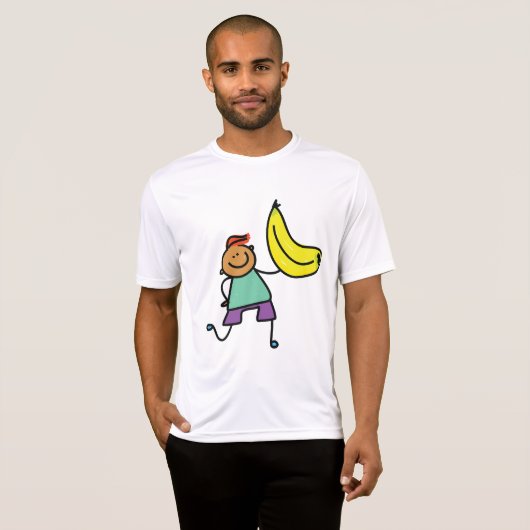 Speels Kind met grote gele banaan T-shirt (Voorkant volledig)
