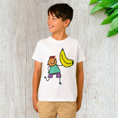 Speels Kind met grote gele banaan T-shirt