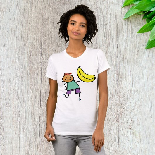 Speels Kind met grote gele banaan T-shirt