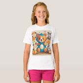 Speels Kinder Dier T-shirt ontwerp (Voorkant volledig)