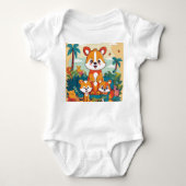 Speels kinder dierenshirt ontwerp romper (Voorkant)