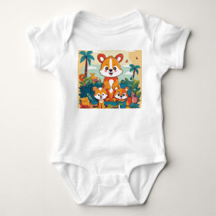 Speels kinder dierenshirt ontwerp romper