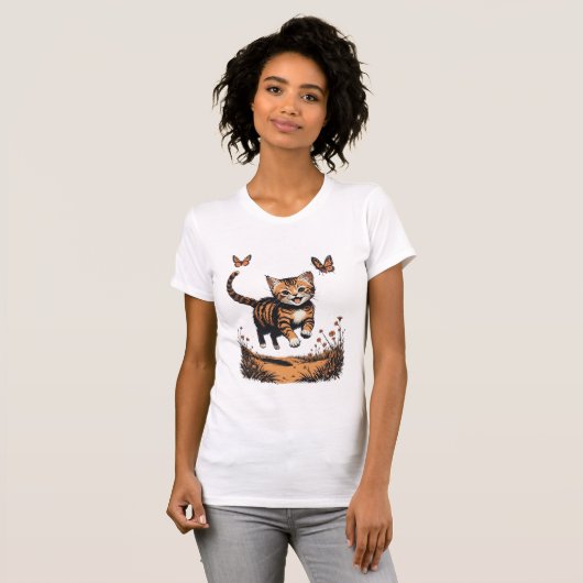 Speels Kitten T-Shirt Design (Voorkant volledig)