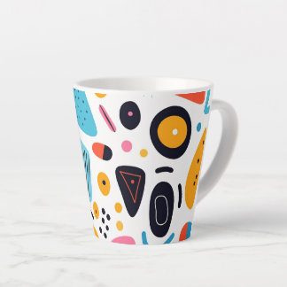 Speels Kleurrijk Geometrisch Memphis Stijl Patroon Latte Mok