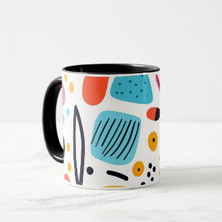 Speels Kleurrijk Geometrisch Memphis Stijl Patroon Mok