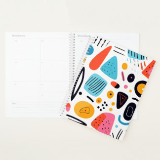 Speels Kleurrijk Geometrisch Memphis Stijl Patroon Planner