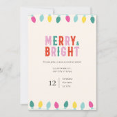 Speels & kleurrijk "Merry & Bright" Vakantie Feest Kaart (Voorkant)