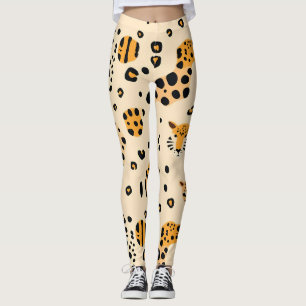 Speels Leopard Heads patroon Leggings