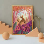 Speels Leuk Kleurrijk Hondenbos Kinder kinderkamer Poster