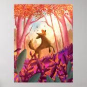 Speels Leuk Kleurrijk Hondenbos Kinder kinderkamer Poster (Voorkant)