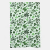 Speels Lichtgroen Klaverhartpatroon Keltisch Theedoek (Verticaal)