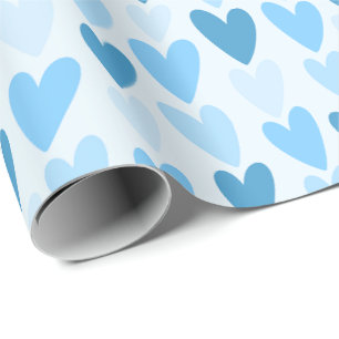 Speels met de hand getekend hartpatroon cadeaupapier