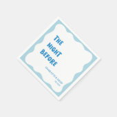 Speels Modern Wavy Blauw & Wit Repetitie Diner Servet (Hoek)