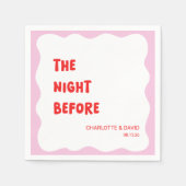 Speels Modern Wavy Roze & Rode repetitie diner Servet (Voorkant)