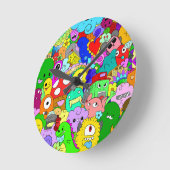 Speels Monster Doodle Ronde Klok (Hoek)