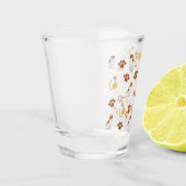 Speels Naadloos Kattenpatroon – Schattige Cartoon  Shot Glas (Links)