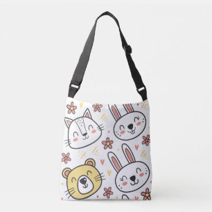 Speels Naadloos Patroon Met Schattigee Cartoon Die Crossbody Tas