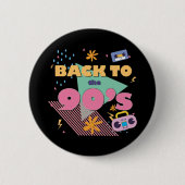 Speels nostalgisch design ronde button 5,7 cm (Voorkant)