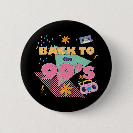 Speels nostalgisch design ronde button 5,7 cm