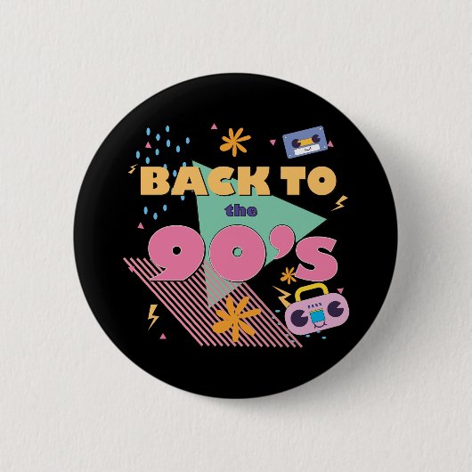 Speels nostalgisch design ronde button 5,7 cm (Voorkant)