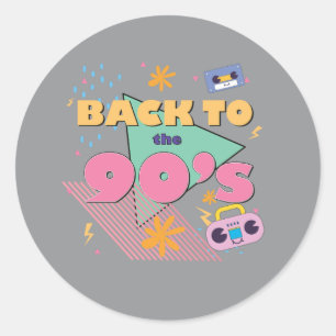 Speels nostalgisch design ronde sticker