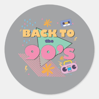 Speels nostalgisch design ronde sticker
