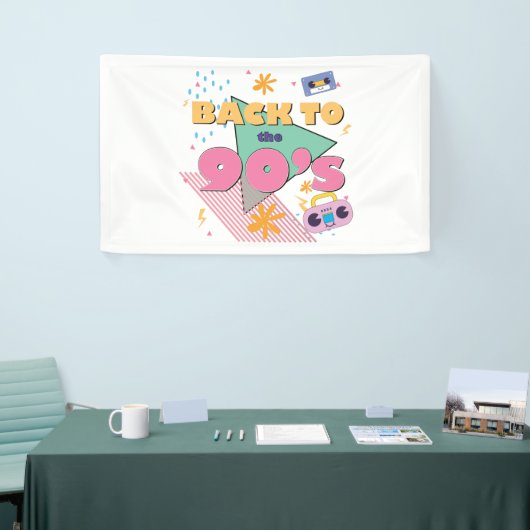 Speels nostalgisch design spandoek (Beurs)