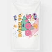 Speels nostalgisch design spandoek (Verticaal)