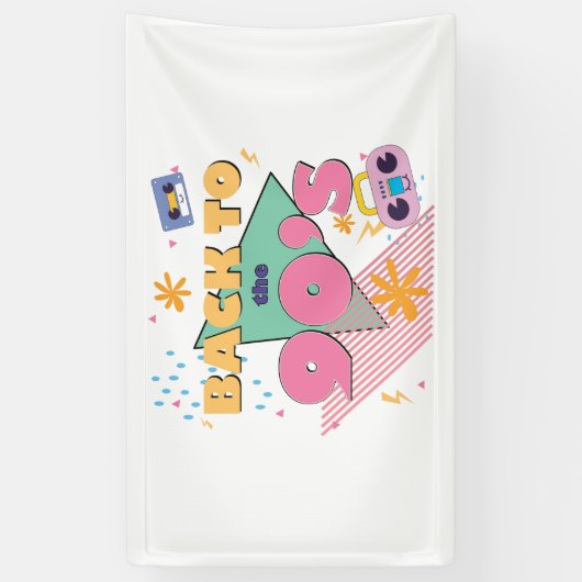 Speels nostalgisch design spandoek (Verticaal)