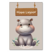 Speels Oerwoud Safari Hippo Lagoon Tafelbord Kaart (Achterkant)
