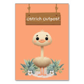 Speels Oerwoud Safari Ostrich Tafelbord Kaart (Achterkant)