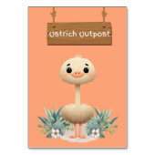 Speels Oerwoud Safari Ostrich Tafelbord Kaart (Voorkant)