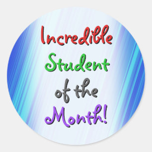 Speels "Ongelooflijke Student van de Maand!" Ronde Sticker