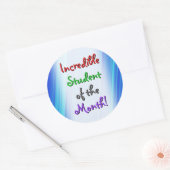 Speels "Ongelooflijke Student van de Maand!" Ronde Sticker (Envelop)