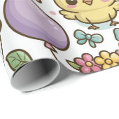 Speels Paashaas Patroon Cadeaupapier (Rol Hoek)