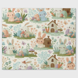 Speels Paashaas Patroon Cadeaupapier