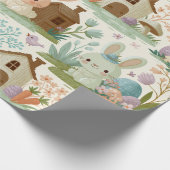 Speels Paashaas Patroon Cadeaupapier (Hoek)